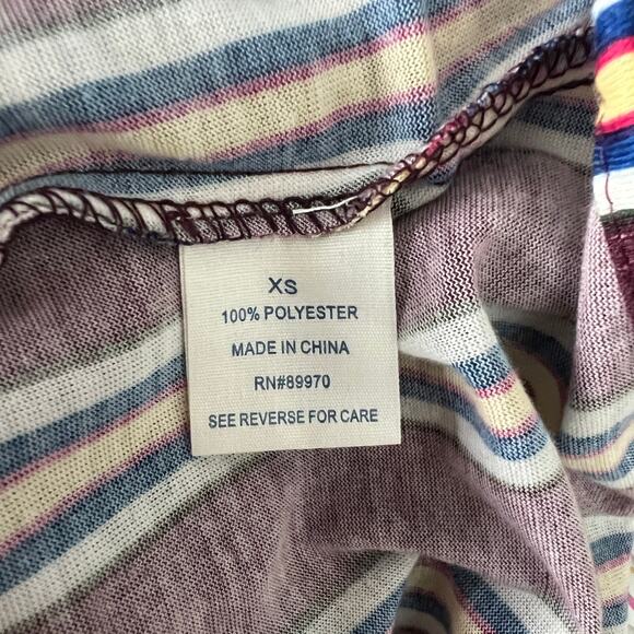 Passport Tie Front Button Down Striped Top Size XS - Picture 8 of 9